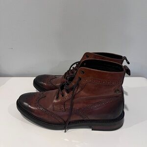 Base London Dealer Lace-Up Brogue Boots, Size 10 US